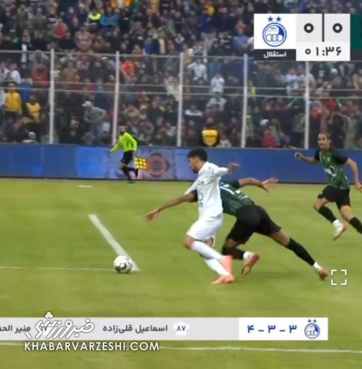 واضحترین تصویر از پنالتی جنجالی استقلال برابر خیبر/ داور دوبار اشتباه کرد؟ +عکس